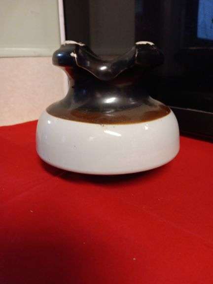 Ceramic Chance brown and gray insulator..1 small chip as shown image