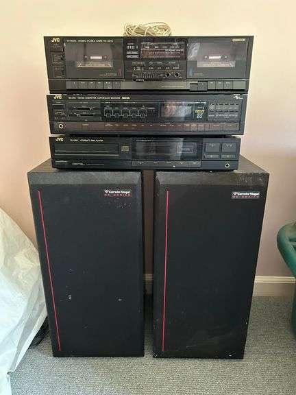 Selection of JVC stereo components and (2) Cerwin-Vega SE Series speakers image