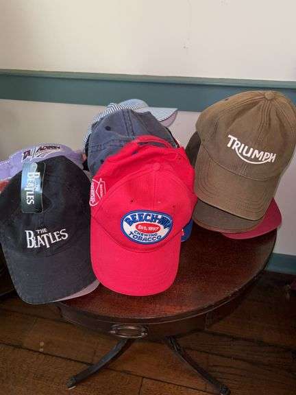 Large grouping of various size ball caps…..most have adjustable snap closures (see all pics) image