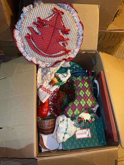 Boxes of Christmas decor image