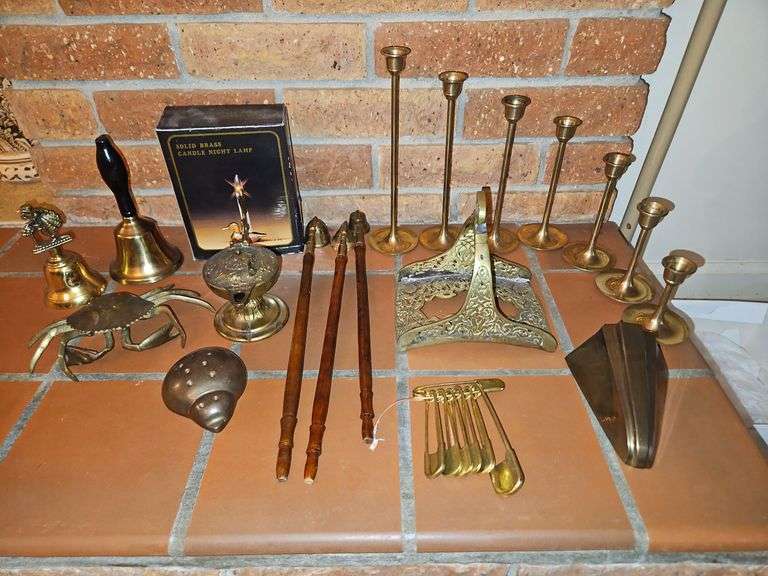 Collection of brass items... image