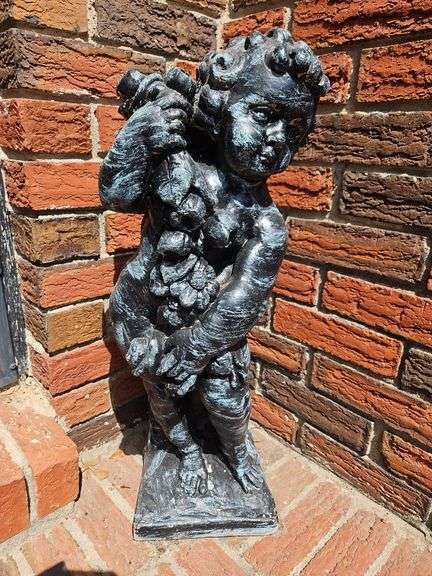 Concrete boy statue 24" tall... image