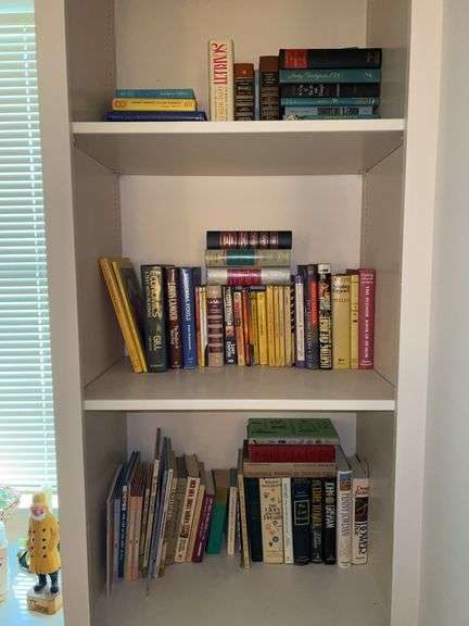 Contents of books on 3 shelves image