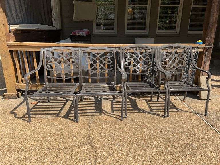 3-piece lightweight metal patio set…..2 chairs and loveseat (can be separated)….needs painted or use as is image