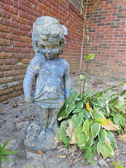 Concrete girl statue 30" tall... image