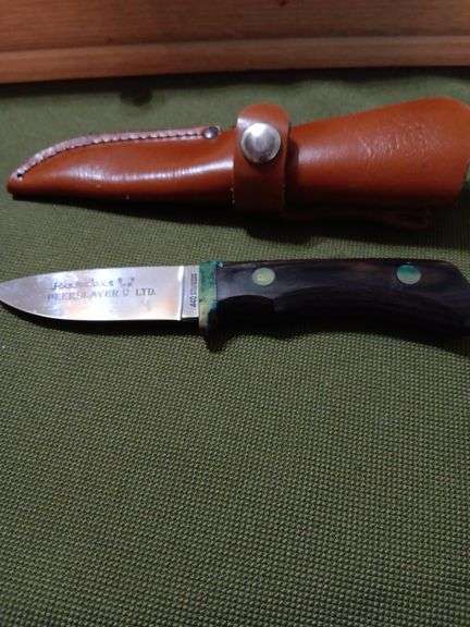 7" Precise Deer Slayer Ltd 440 stainless knife w/ leather sheath image