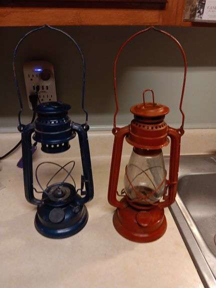 Red and Blue Oil Lanterns..see description image