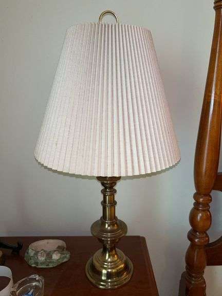 Brass base table lamp with 3-way switch…..26-1/2” tall image