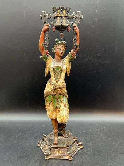French Metal Figural Candlestick…..15-1/4” tall image