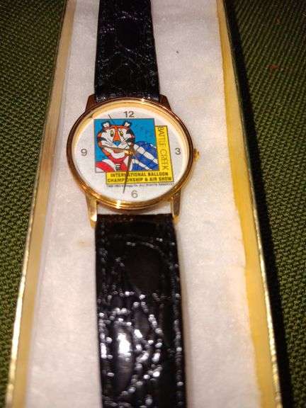 BattleCreek 1992 Tony the Tiger watch. Black leather band image