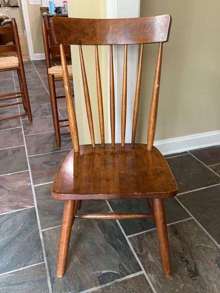 Cherry Shaker Side Chair…..does show blemishes from normal use but is a sturdy piece…..19 x 15-1/2 x 18-1/2 tall to seat (35-1/2 tall overall) image