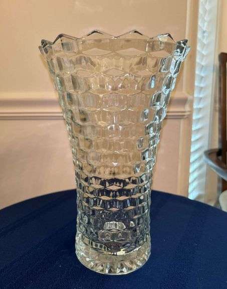 Fostoria American Cubist Pitcher…..10” tall image