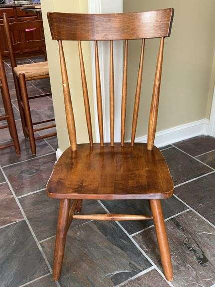 Cherry Shaker Side Chair…..does show blemishes from normal use but is a sturdy piece…..19 x 15-1/2 x 18-1/2 tall to seat (35-1/2 tall overall) image