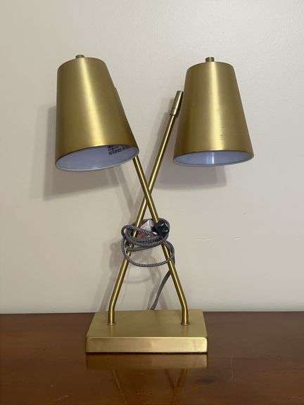 21” tall Project 62 gold-tone dual arm task lamp image