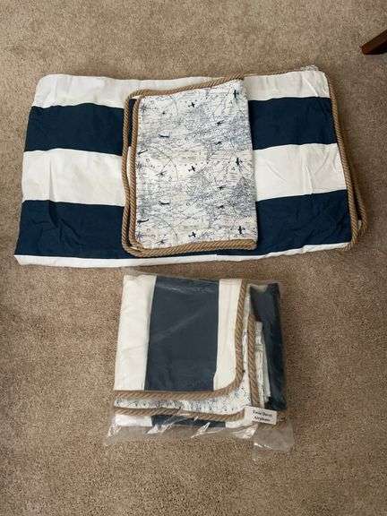 Set of (2) NEW twin size Airplane themed duvet sets image