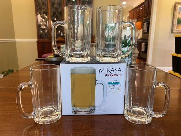 Set of (4) Mikasa BrewMaster’s heavy beer mugs in original box image