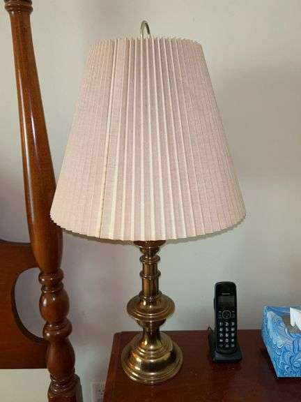 Brass base table lamp with 3-way switch…..26-1/2” tall image