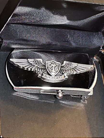 US naval Air Warfare brass belt buckle.