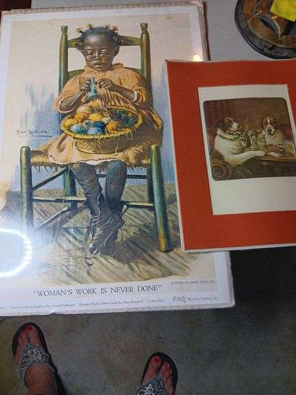 2 unframed pictures image