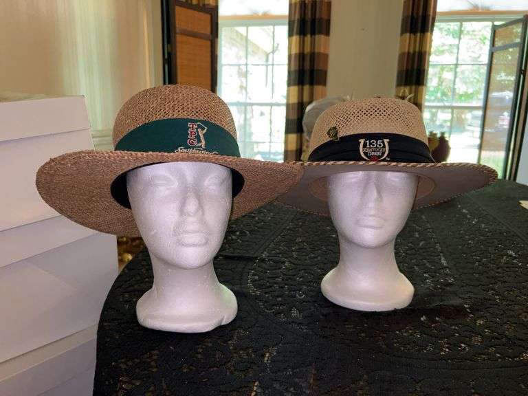 Selection of (2) sporting event ￼straw hats…..TPC Southwind (S/M) and 135th Kentucky Derby (size not listed) image