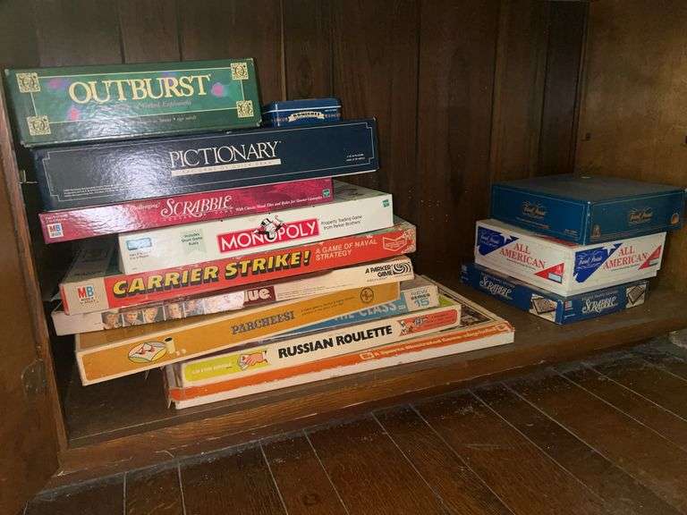 Bottom 2 cabinets of games and puzzles…..no guarantee if all are complete (see all pics) image
