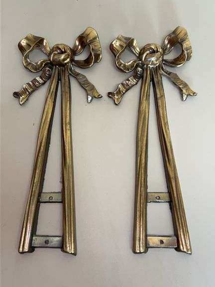 (2) solid brass wall hangers…..14” tall image
