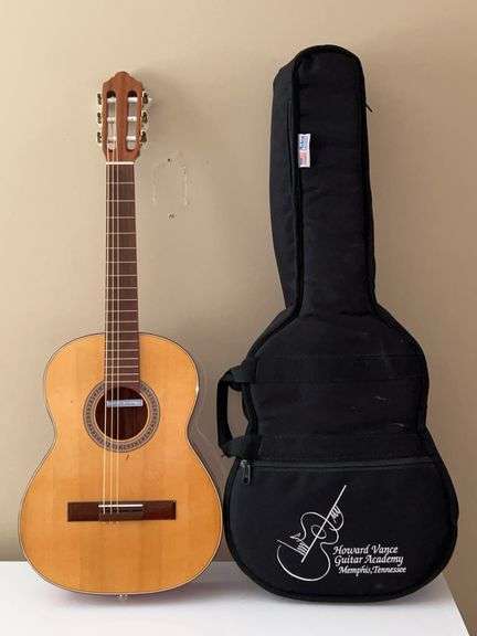 Beginners Guitar (made in Czech Republic)….comes with canvas carry bag from Howard Vance Guitar Academy….needs re-strung image