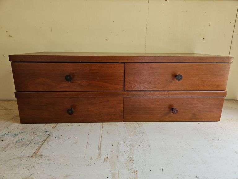 Two(2) 2-drawer stackable all-wood chest 28x10x4.5 each... image