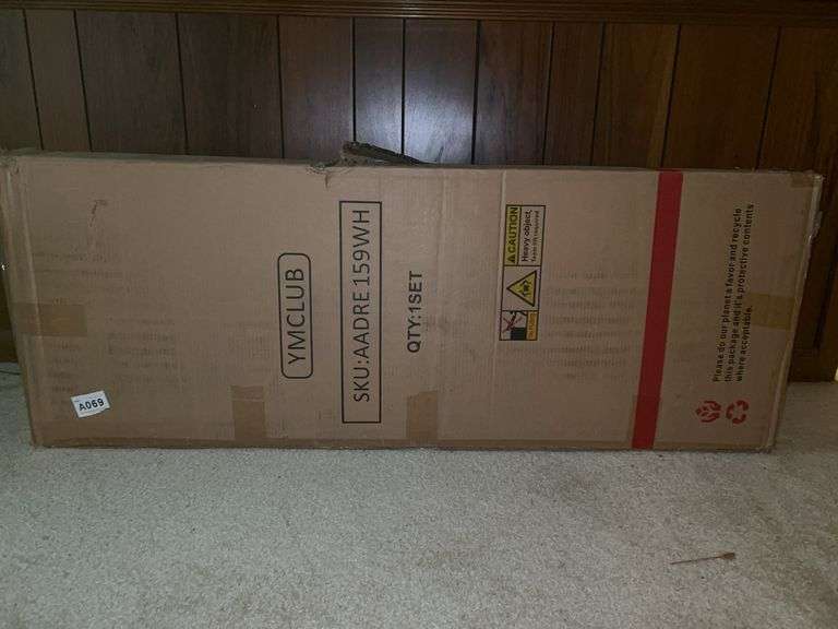 NIB YmClub White washed dresser (SKU AADRE159WH)…..for approx. size, carton measures 52.3 x 19.5 x 8.26…..for visual on color, please see pic of Lot 166 but it is NOT INCLUDED WITH THIS LOT image