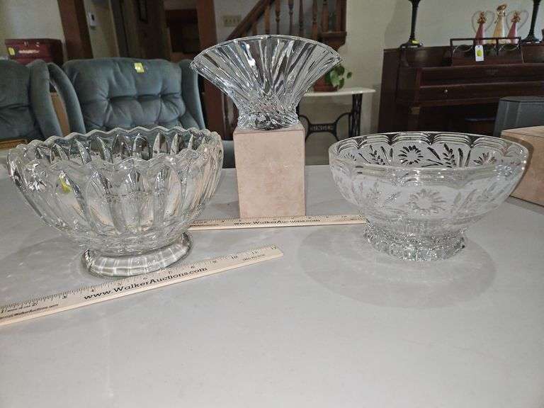 Three(3) beautiful crystal bowls... image