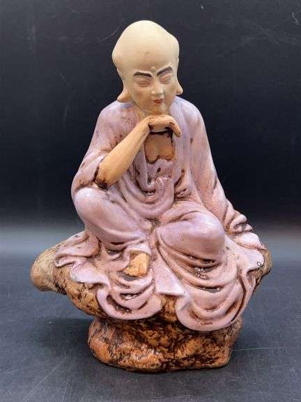 Vintage Ceramic Shoushan Statue…..9-3/4” tall image