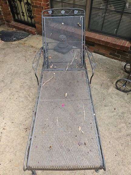 Heavy wrought iron chaise lounge... image
