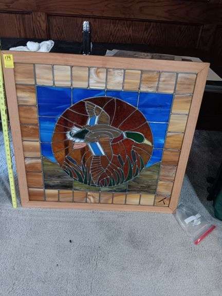 32x33 stained glass Mallard. image