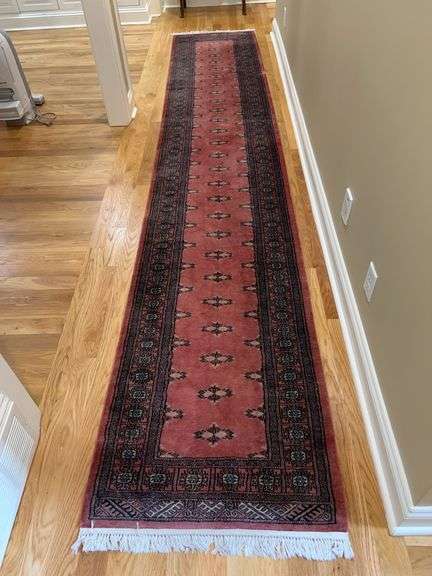 BOKHARA 2’6” x 14’3” Rose Color Runner…..from Pakistan….in good condition image