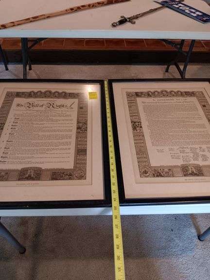 Framed Bill of Rights and 1776 Declaration image