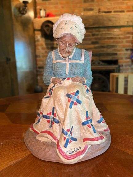 Signed and numbered (#54) Tom Clark Quilting “MATTIE” Figurine…..8-1/4” tall image