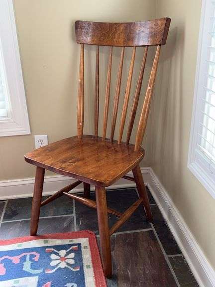 Cherry Shaker Side Chair…..does show blemishes from normal use but is a sturdy piece…..19 x 15-1/2 x 18-1/2 tall to seat (35-1/2 tall overall) image