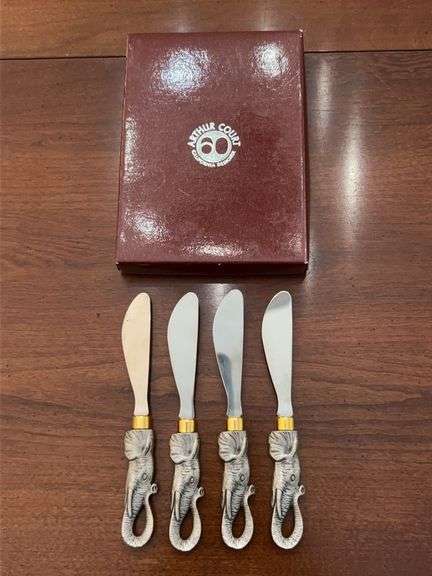 Set of (4) Vintage Arthur Court Elephant Spreaders in original box image