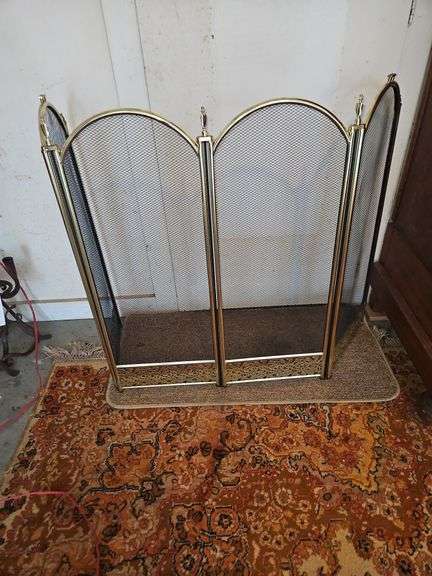Like NEW brass fire screen 51x32... image