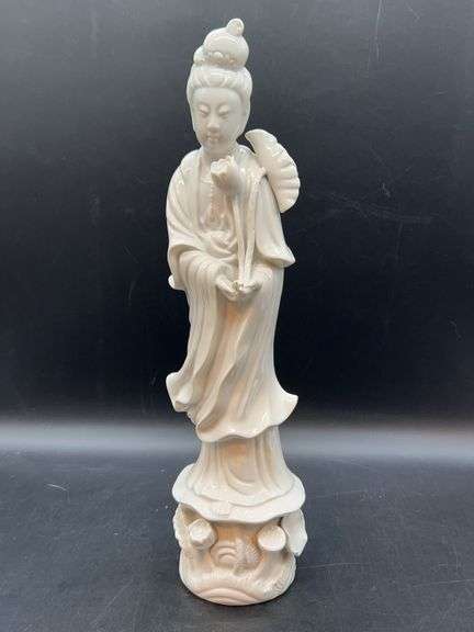 Chinese Kwan Quan Yin Blanc de Chine Porcelain Goddess Statue…..14” tall image