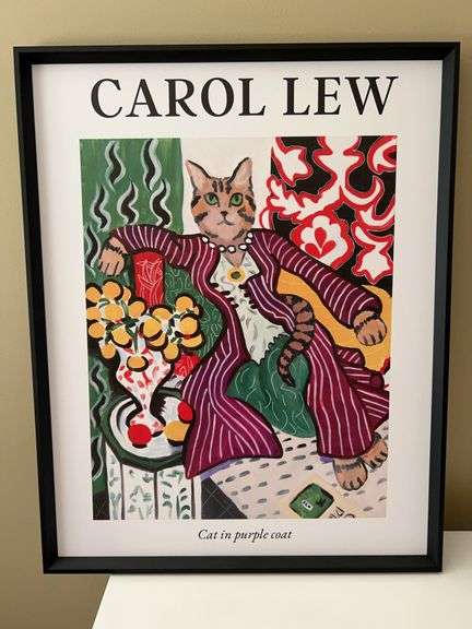 Carol Lee “Cat in Purple Coat” print…..23 x 29 image