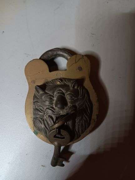 Antique Brass lock-key set..Patented Feb 18, 1816 image
