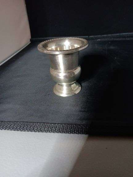 Nice STERLING SILVER toothpick holder..Classic Urn Design...2 5/8"..40 grams image