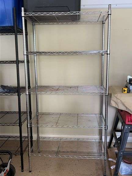 5-shelf steel shelving unit…..35-1/2 x 17-3/4 x 73 tall…..OTHER CONTENTS NOT INCLUDED image
