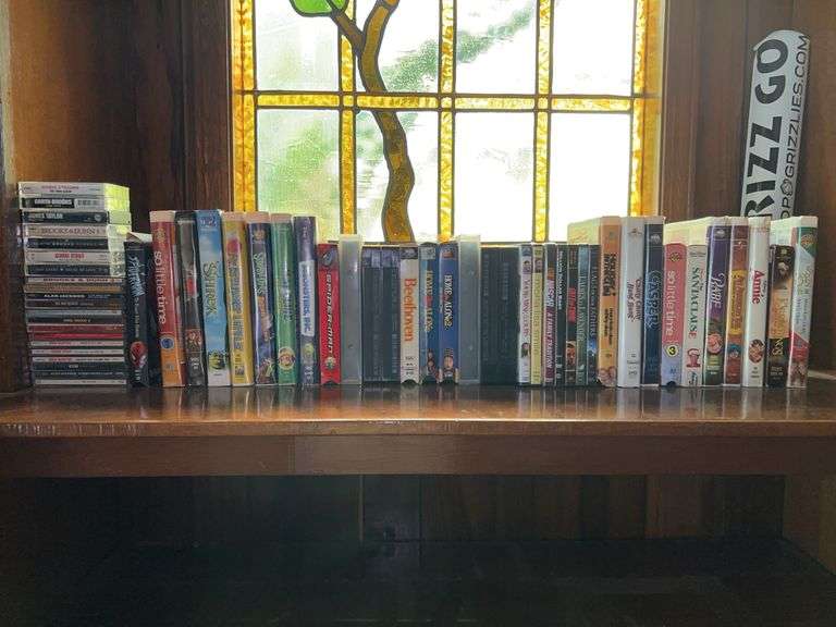 Nice collection of cassettes, CDs, VHS tapes and DVDs image