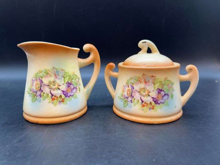 Marked Czechoslovakia Ceramic Floral Creamer/Pitcher image