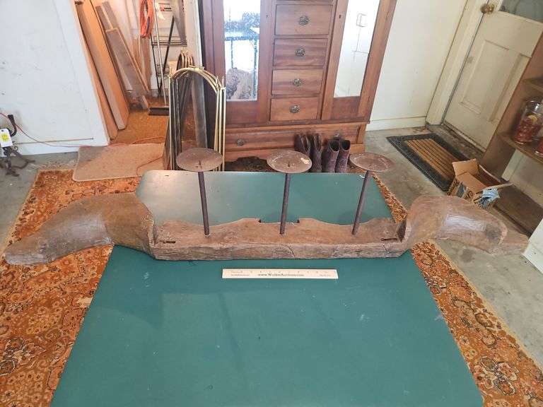 Very unique candle holder fashioned from a wooden yoke 58" wide... image