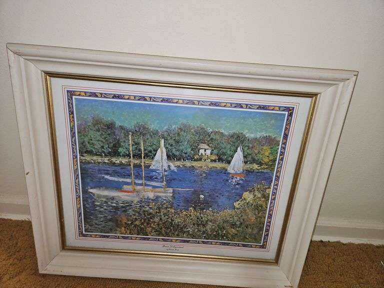 White wooden framed print 24x19.5 by Claude Monet... image
