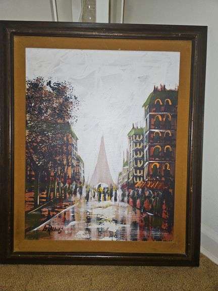 Vintage framed 21.75 x 26 oil painting SIGNED by artist Lee Reynolds... image