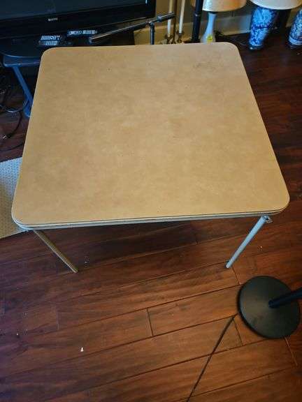 Vintage folding card table 33.5" square x 26.5" high... image